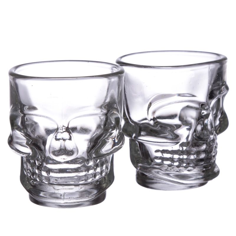 Gothic Gifts Skulls & Roses Skull Shot Glasses - 60ml Set of 2