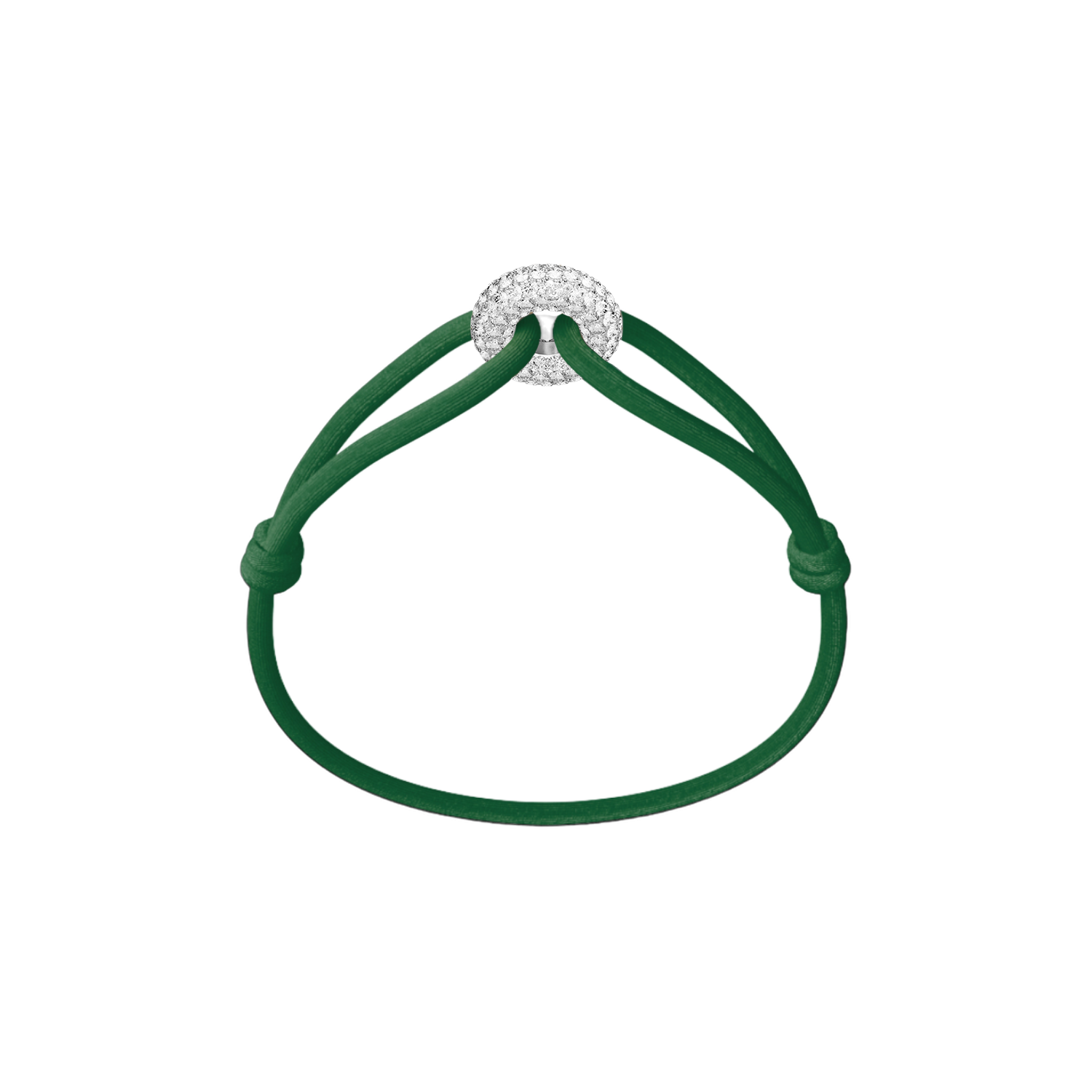 Silver Soho Pavé Cord Bracelet