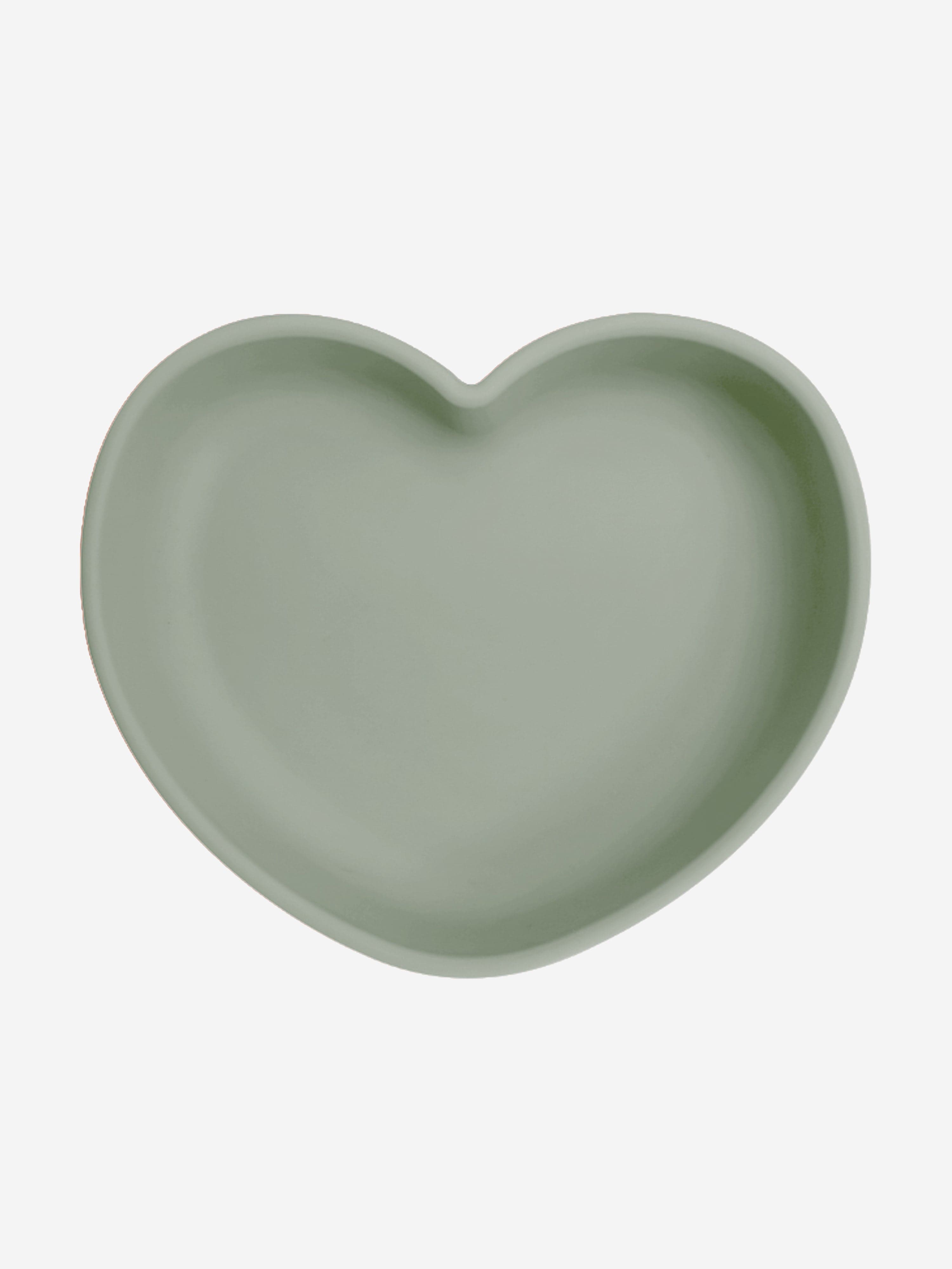 Bloom Bambini Heart Shaped Silicone Suction Plate for Kids – Green