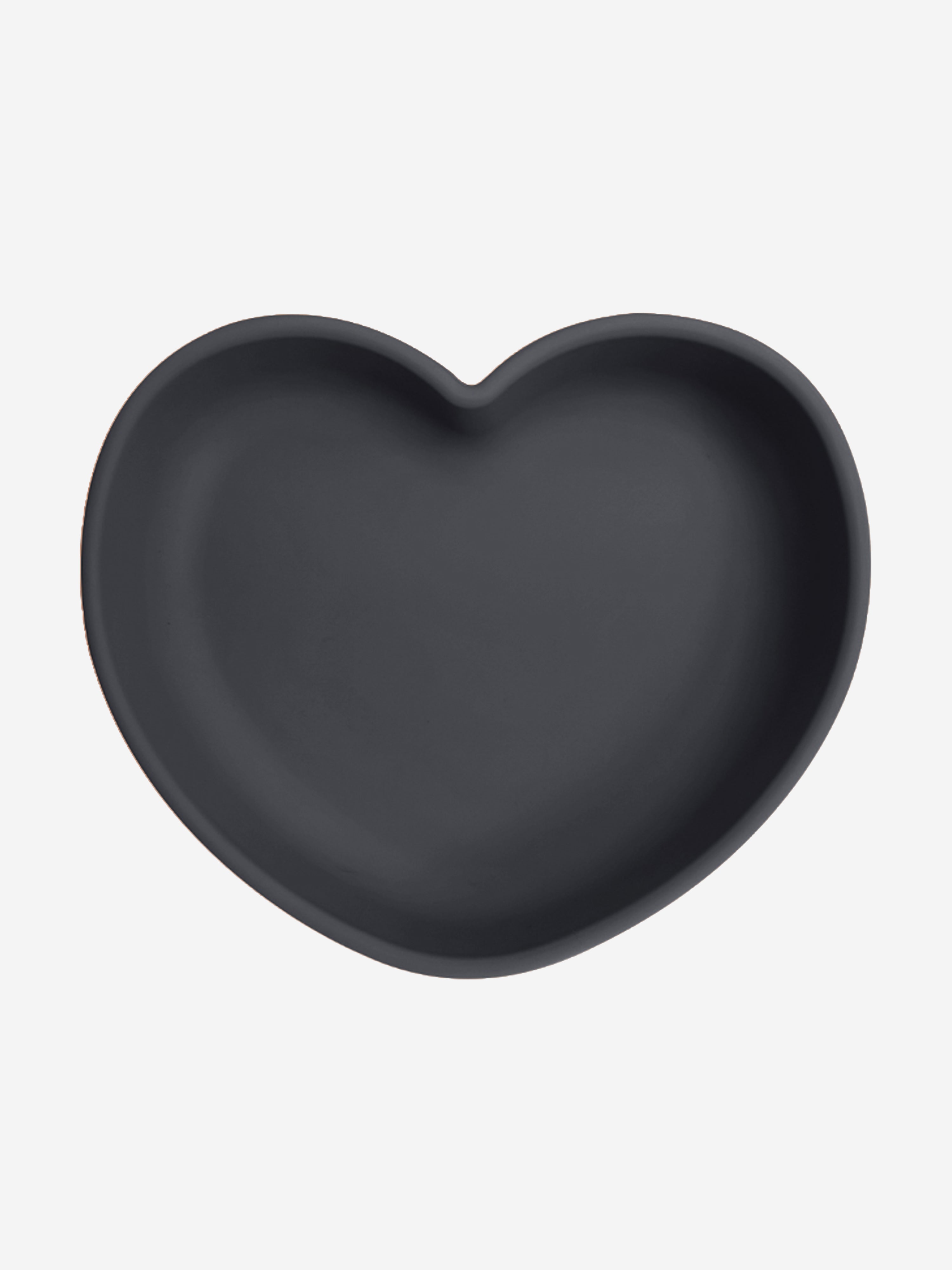 Bloom Bambini Silicone Heart Shaped Suction Plate in Grey | Baby Dish
