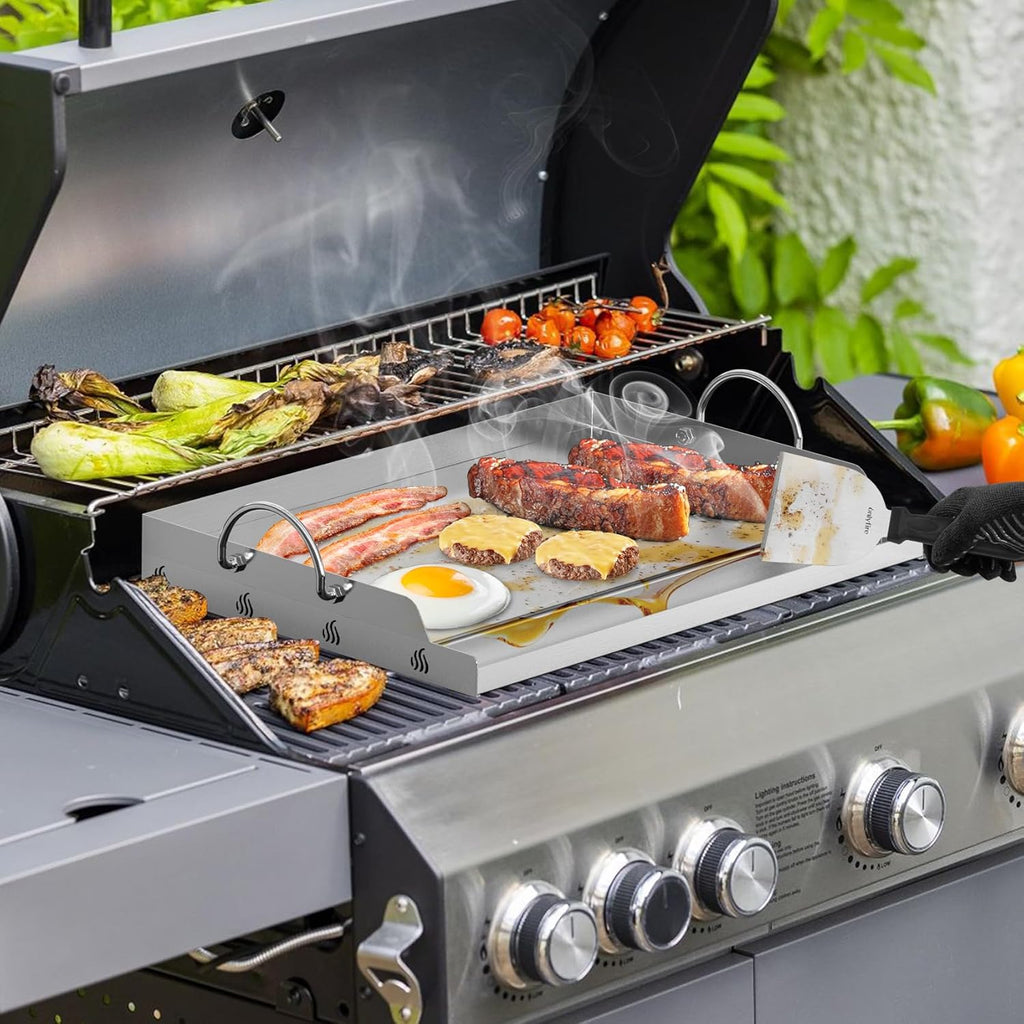 Onlyfire 23" Stainless Steel BBQ Griddle Plate with Spatula & Scraper Kit
