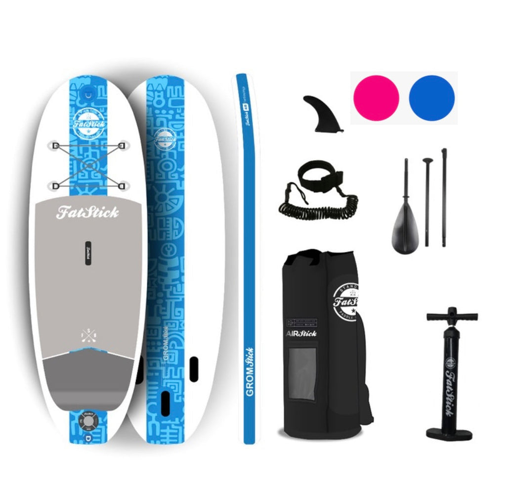 FatStick GromStick 7'6 Kids Inflatable Stand Up Paddle Board Package
