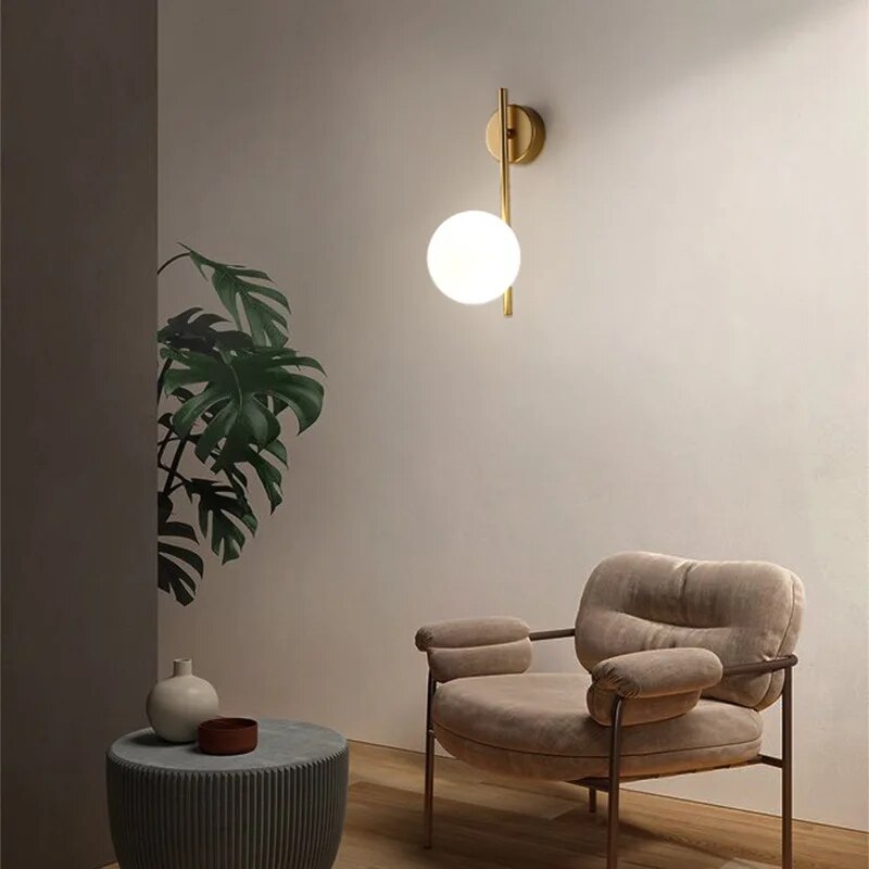 Light My House Gold Globe Wall Lamp – Luxury Modern Sconce Light