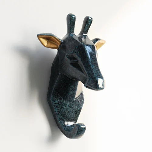 Geometric Animal Wall Hooks – Decorative Resin Key, Towel & Umbrella Hangers