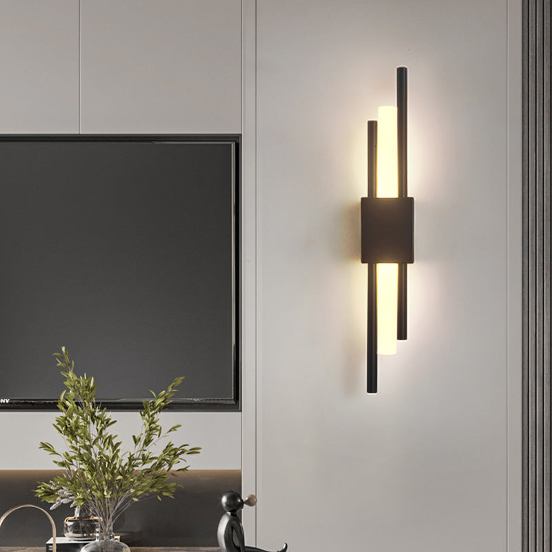 Light My House Emporium LED Wall Lamp | Modern Black & Gold Hardwired
