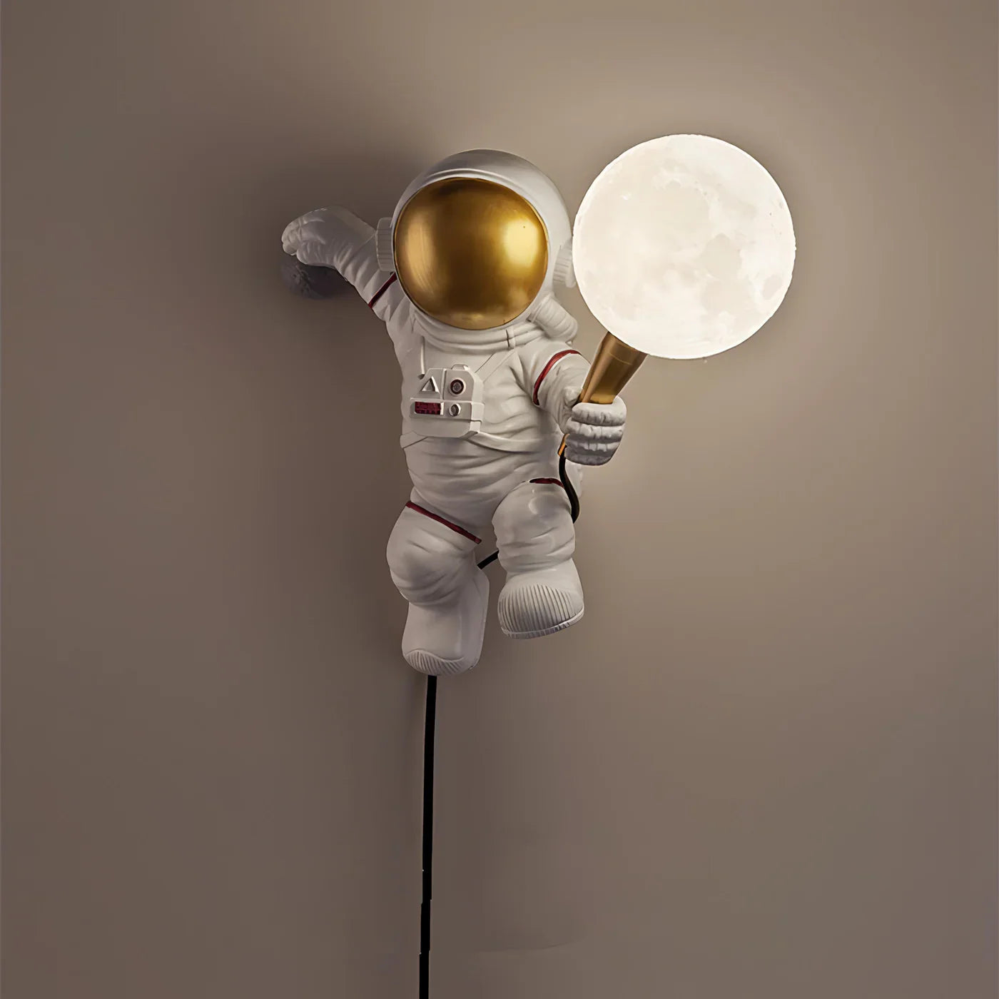 Light My House Astronaut LED Wall Light | Plug-In Moon Globe Lamp