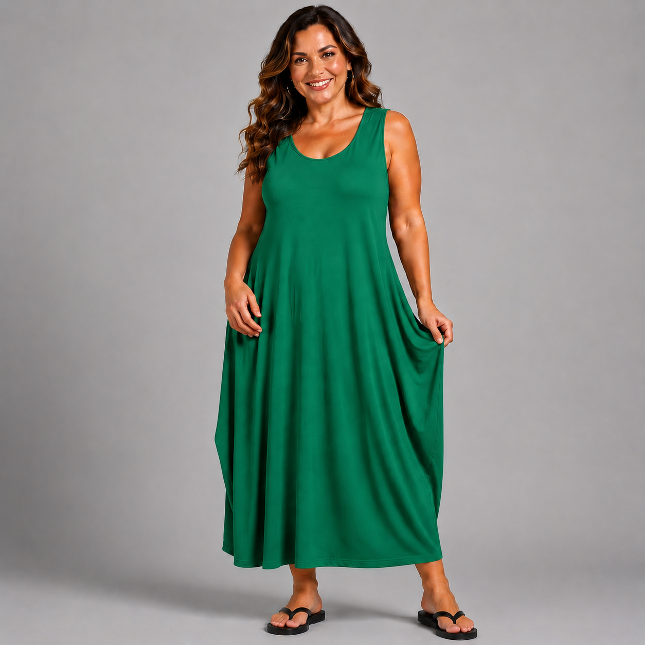 ROCKTHOSECURVES SLEEVELESS T-SHIRT DRESS SUMMER CASUAL STYLE