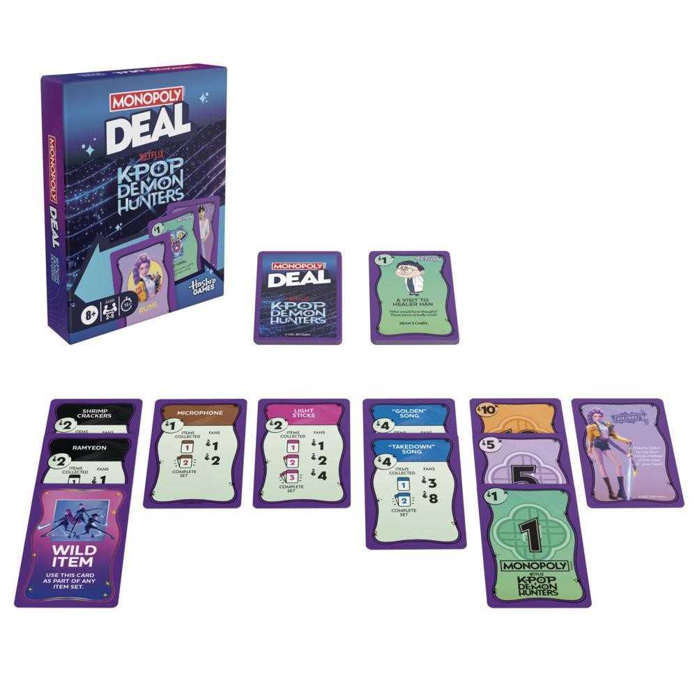 Monopoly Deal: KPop Demon Hunters Card Game by Snaps – Family Strategy