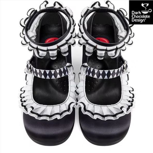 Chocolaticas Arlequin Mid Heels – Gothic Harlequin Mary Janes