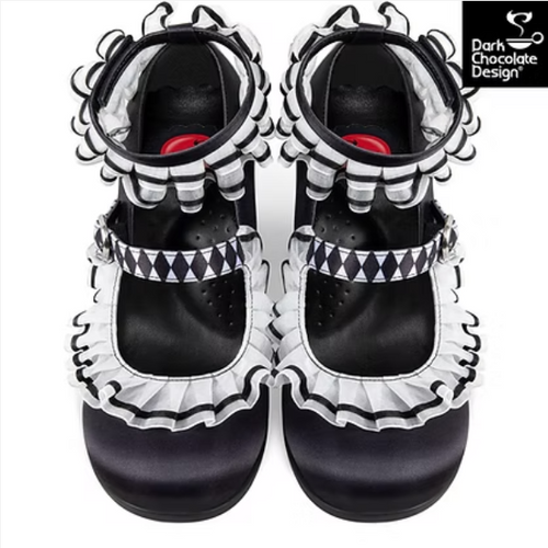 Chocolaticas Arlequin Mid Heels – Gothic Harlequin Mary Janes