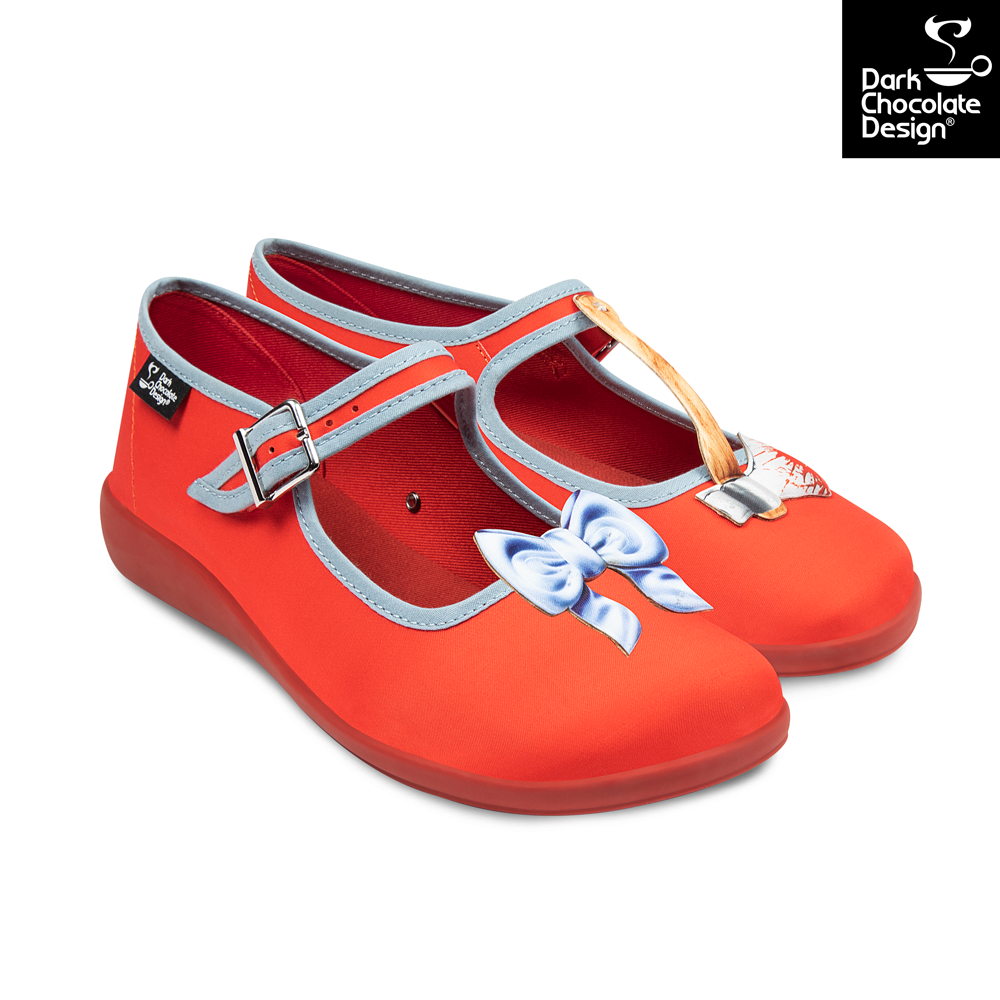 Chocolaticas Horror Film Bloody Mary Jane Flats – Vegan Gothic Shoes