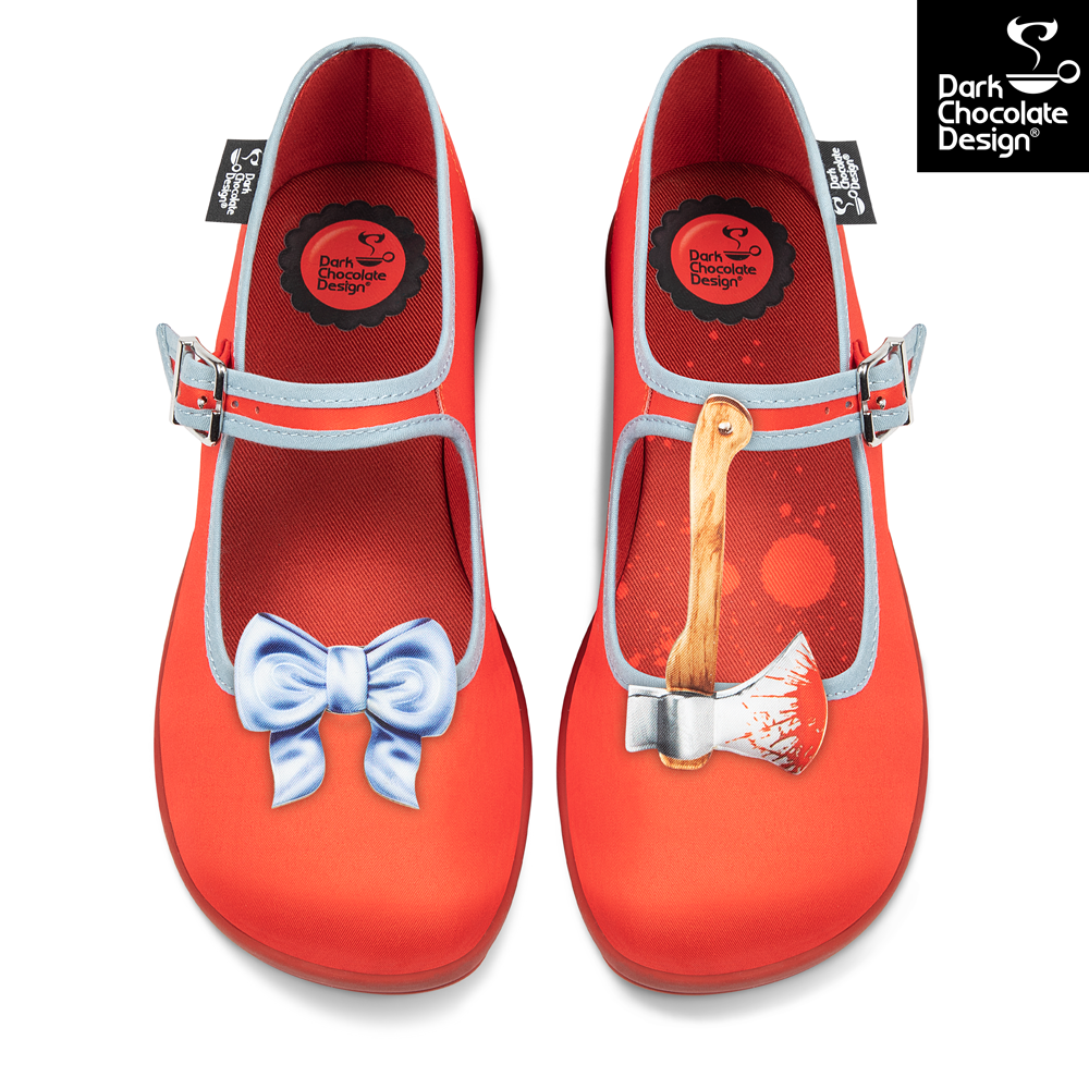 Chocolaticas Horror Film Bloody Mary Jane Flats – Vegan Gothic Shoes