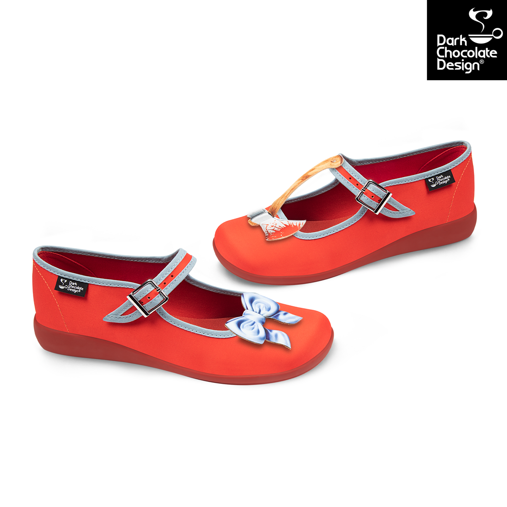 Chocolaticas Horror Film Bloody Mary Jane Flats – Vegan Gothic Shoes