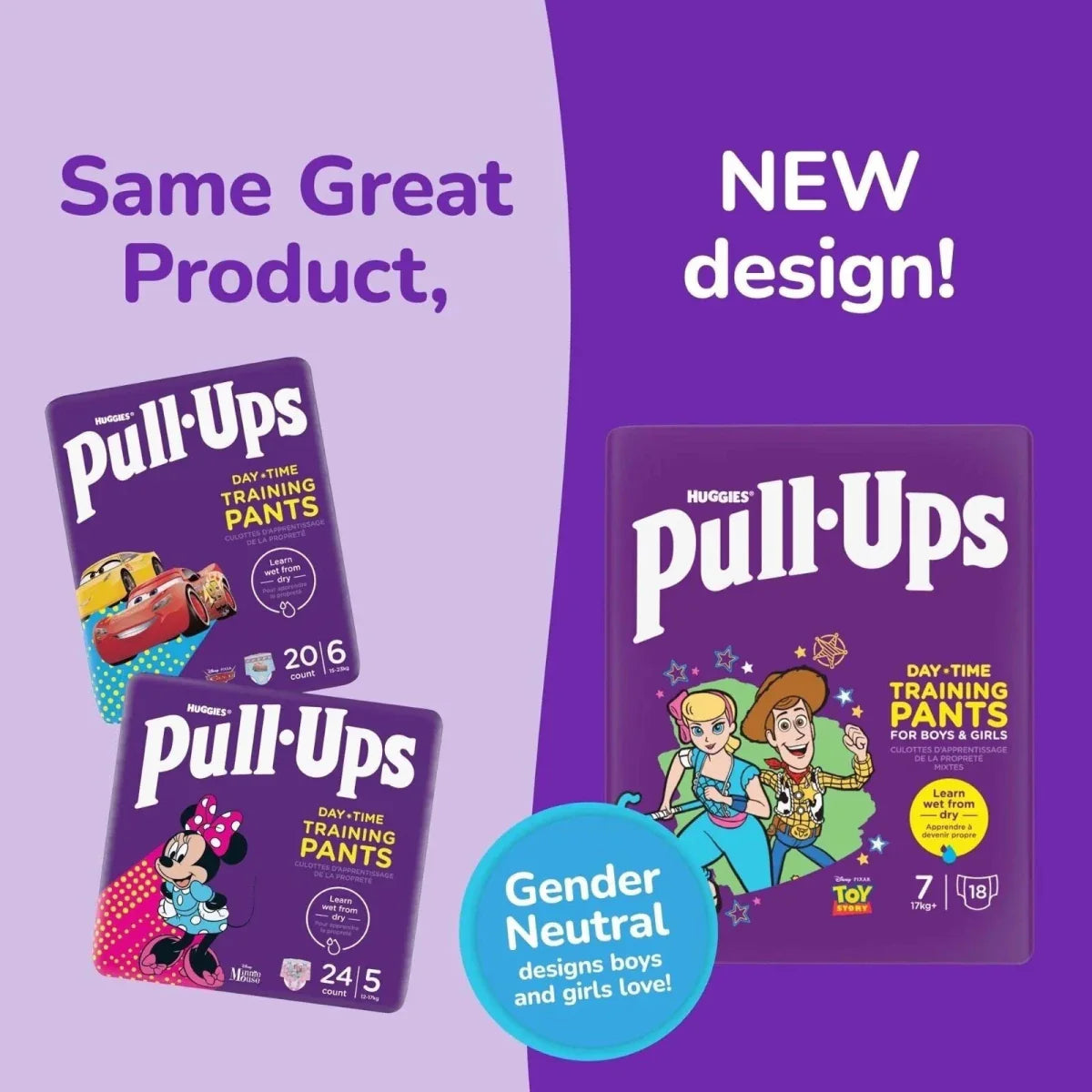 Huggies Pull-Ups Unisex Day Time Nappy Pants Size 6 - 20 Nappies