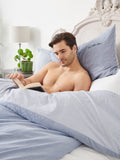 Pure Cotton Chambray Duvet Set True Navy