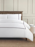 Luxury Cotton Brand Stripe Duvet Set Bright White