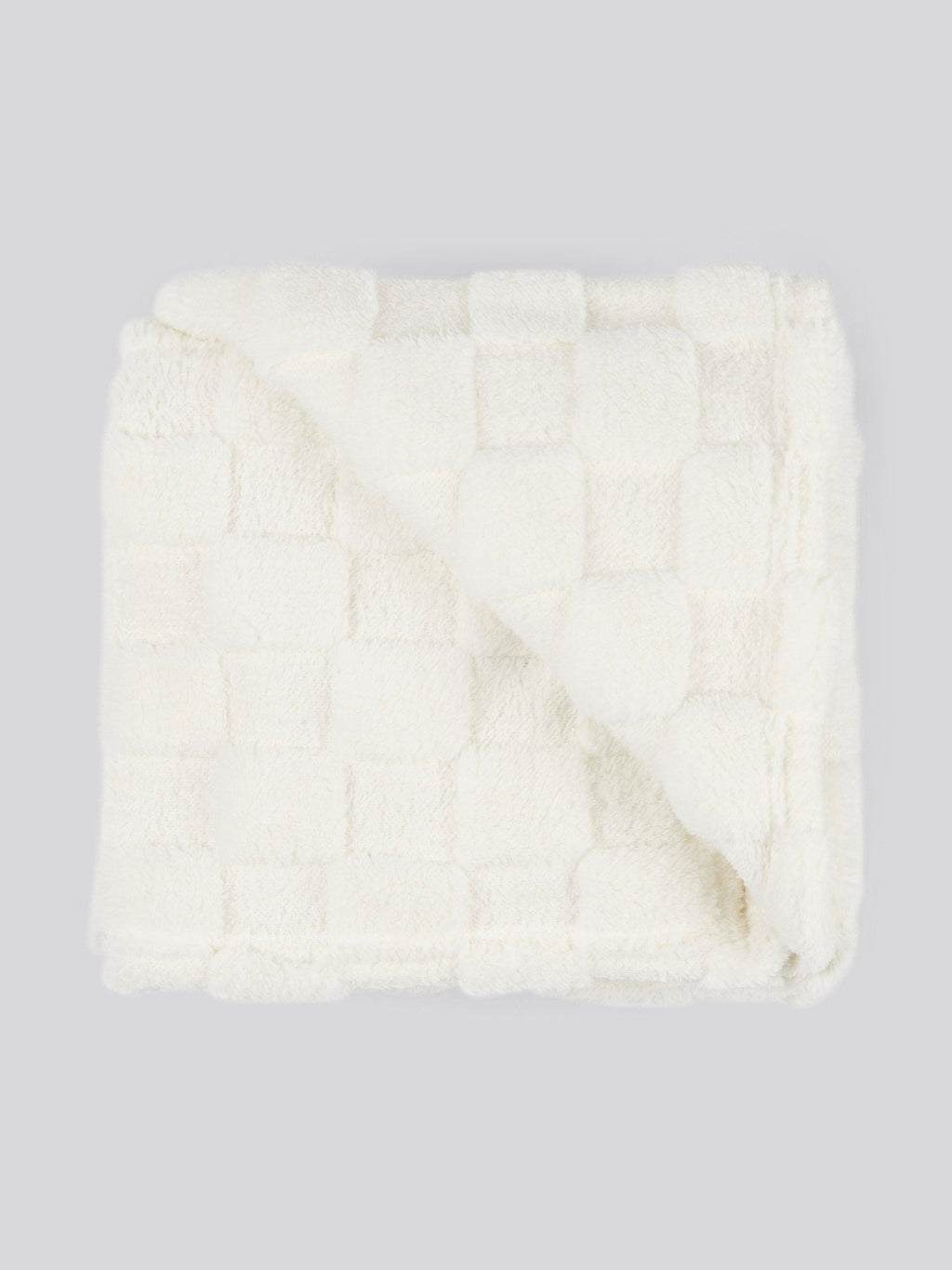 Premium Plush Jacquard Throw in Bright White