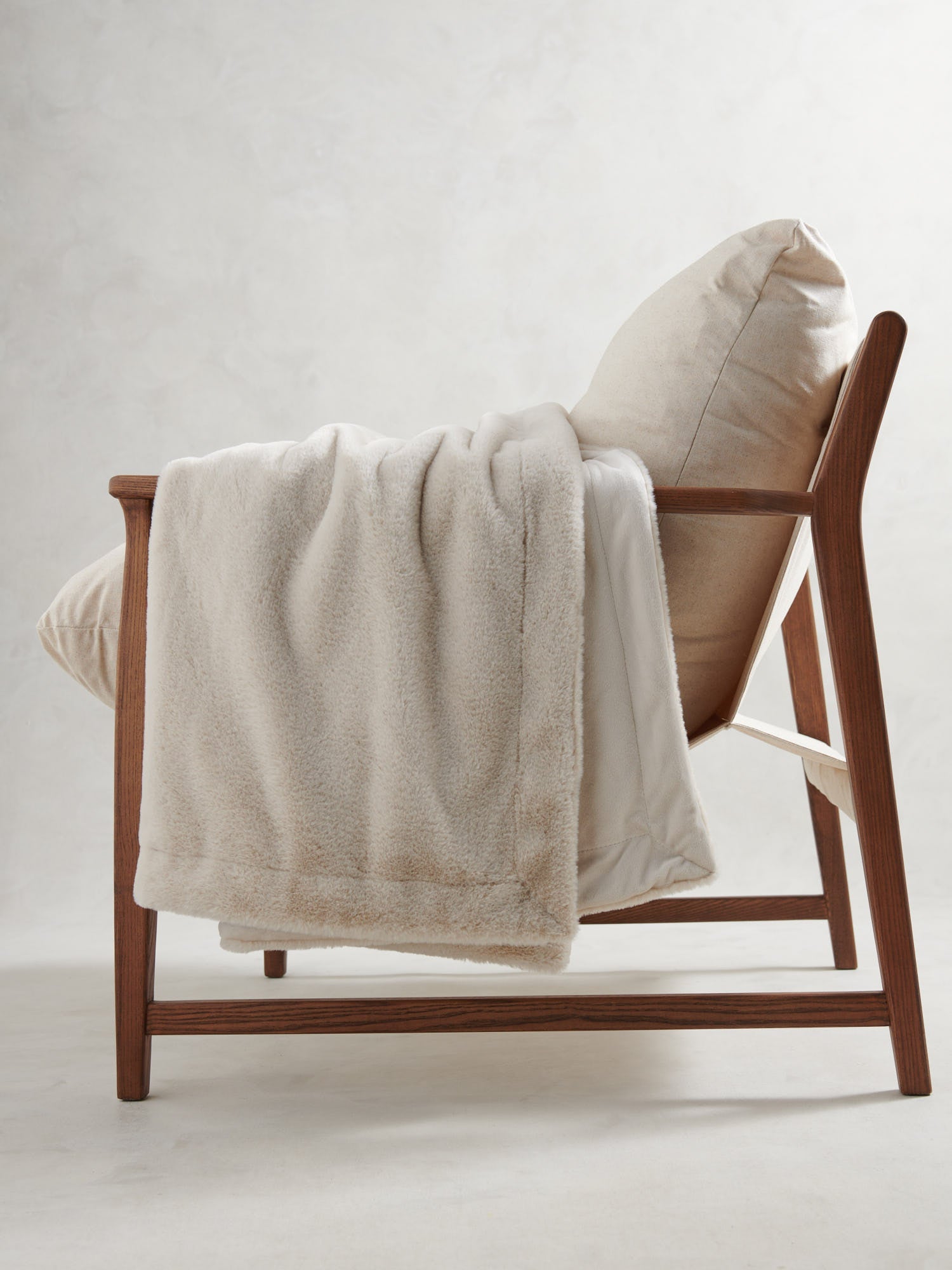 Premium Fur-Style Throw Silver Birch