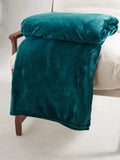 Premium Plush Fleece Throw Teal Green