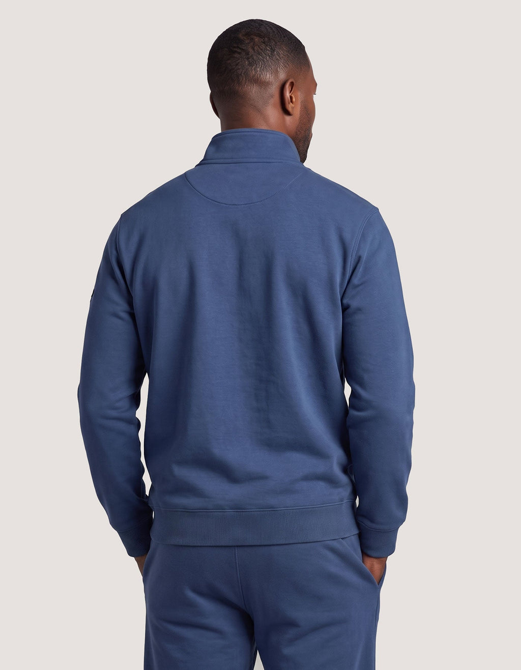 Mid Blue Mock Neck Fleece Zipper