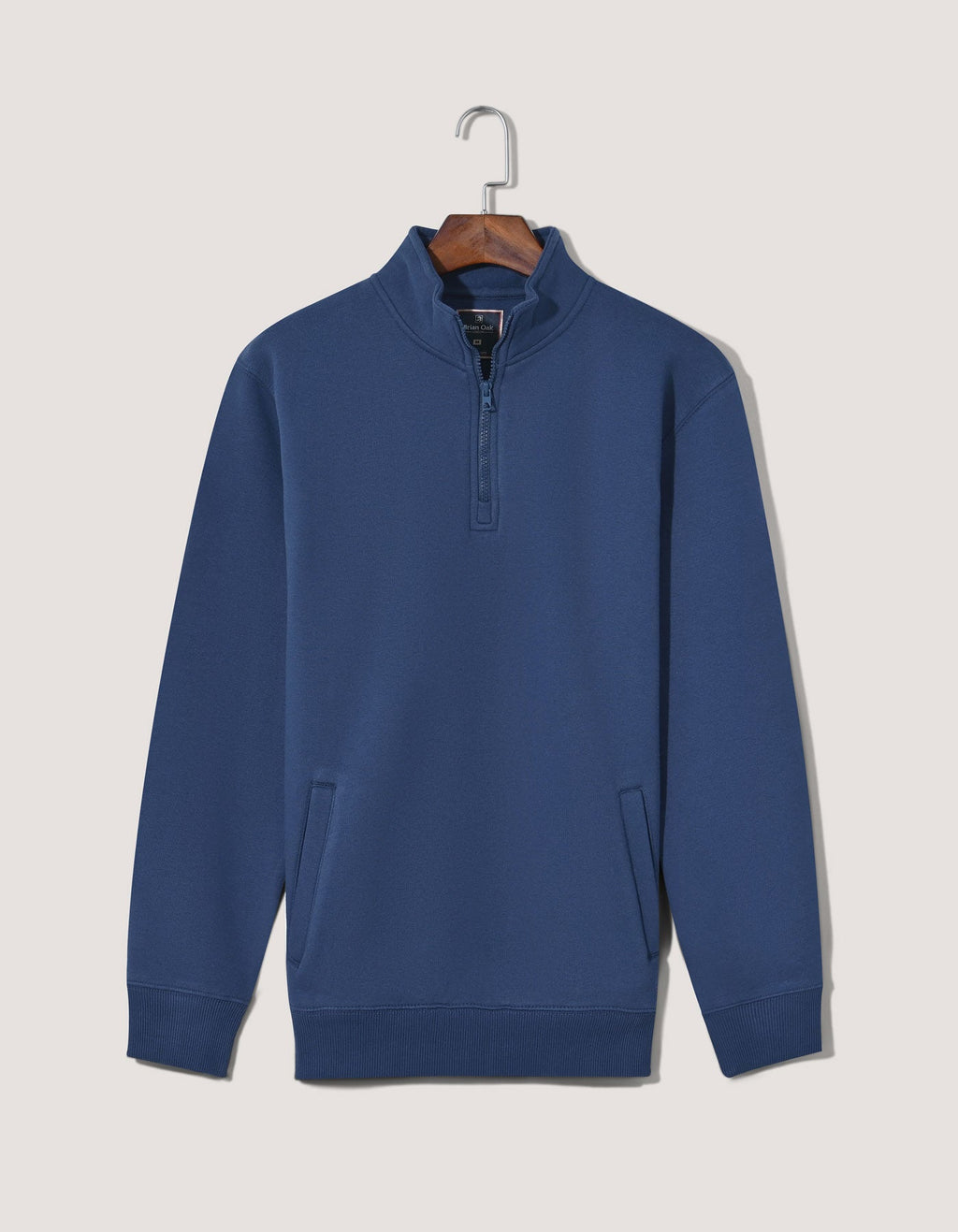 Mid Blue Mock Neck Fleece Zipper