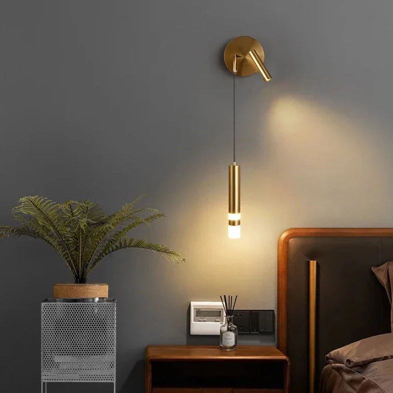 Light My House Gold LED Wall Lamp with Reading Light | Modern Sconce
