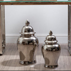 Orsina Kensington Townhouse Small Silver Ceramic Decorative Jar