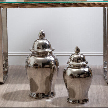 Orsina Kensington Townhouse Small Silver Ceramic Decorative Jar