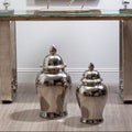 Orsina Kensington Townhouse Large Silver Ceramic Jar with Domed Lid