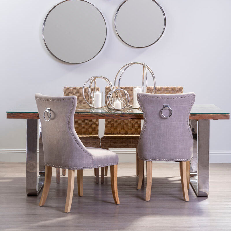 Orsina Regents Park Mink Linen Dining Chair – Modern Upholstered Seat