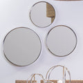 Orsina Leonov Round Wall Mirror – Hammered Nickel Finish, Medium
