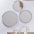 Orsina Leonov Round Wall Mirror – Small Nickel Hammered Metal