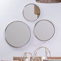 Orsina Leonov Large Round Wall Mirror – Polished Nickel Hammered Finish