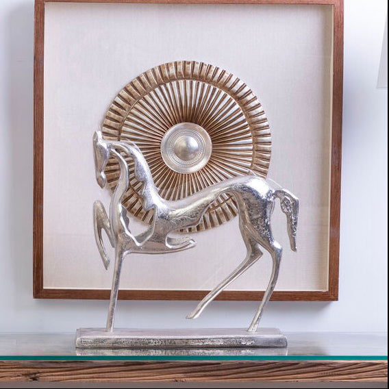 Orsina Hampstead Horse Ornament – Silver Nickel Aluminium Sculpture