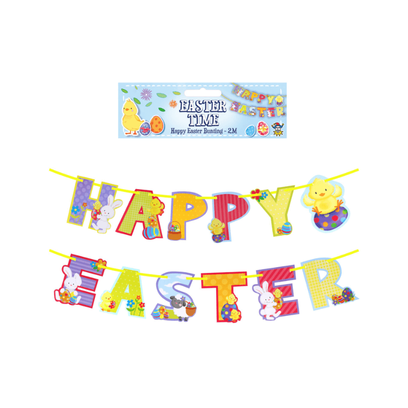 PoundFun Happy Easter Bunting Decoration | 2M Pastel Party Banner