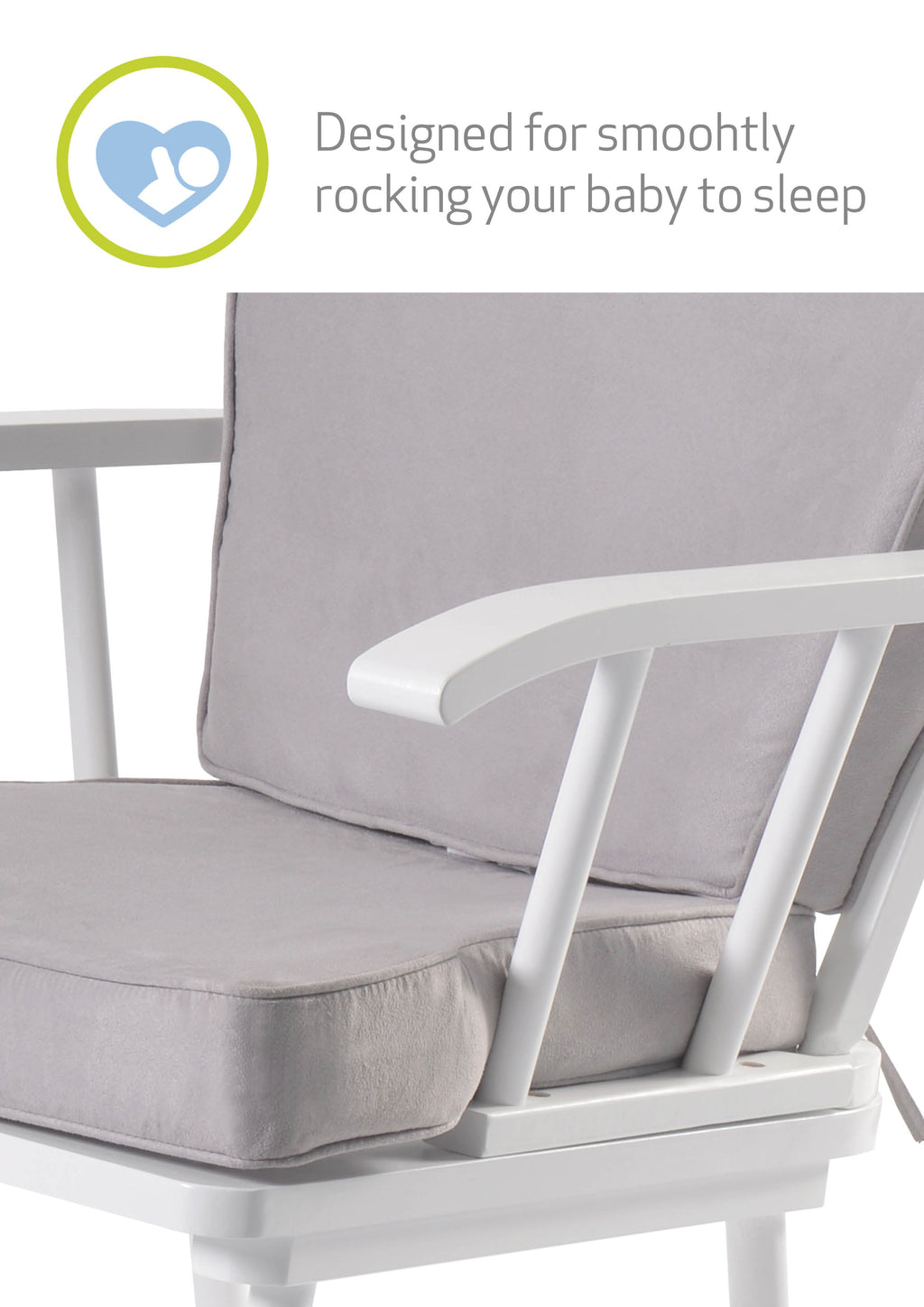 Hart Nursing Rocking Chair - White/Grey