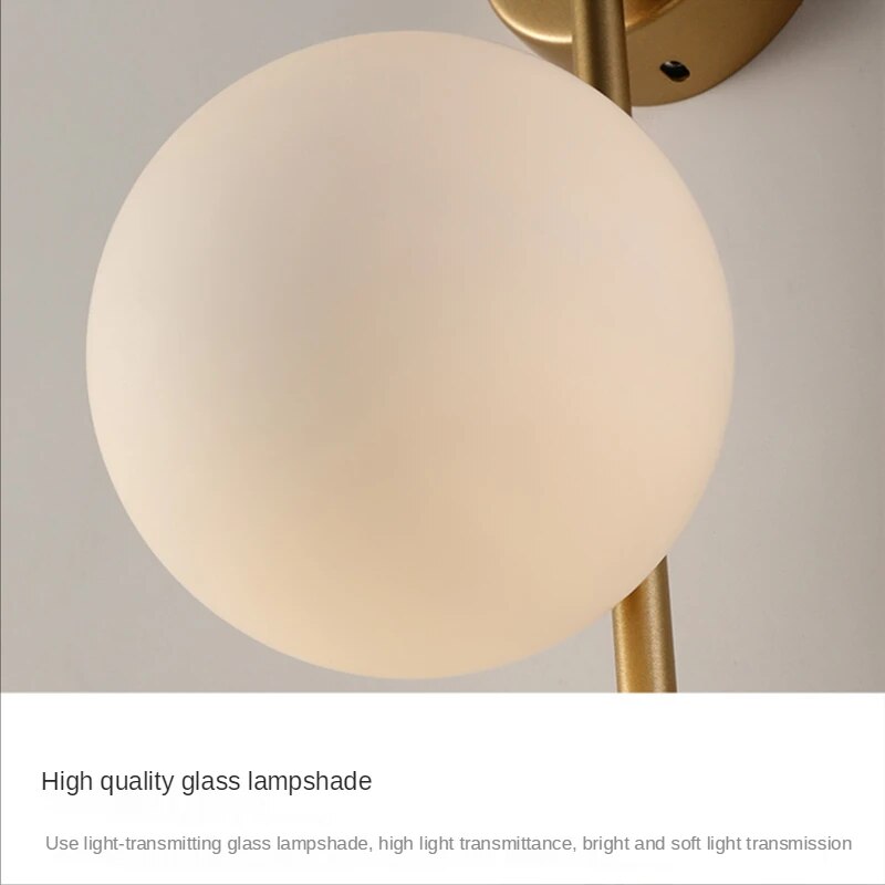 Light My House Gold Globe Wall Lamp – Luxury Modern Sconce Light