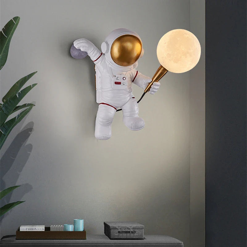 Light My House Astronaut LED Wall Light | Plug-In Moon Globe Lamp