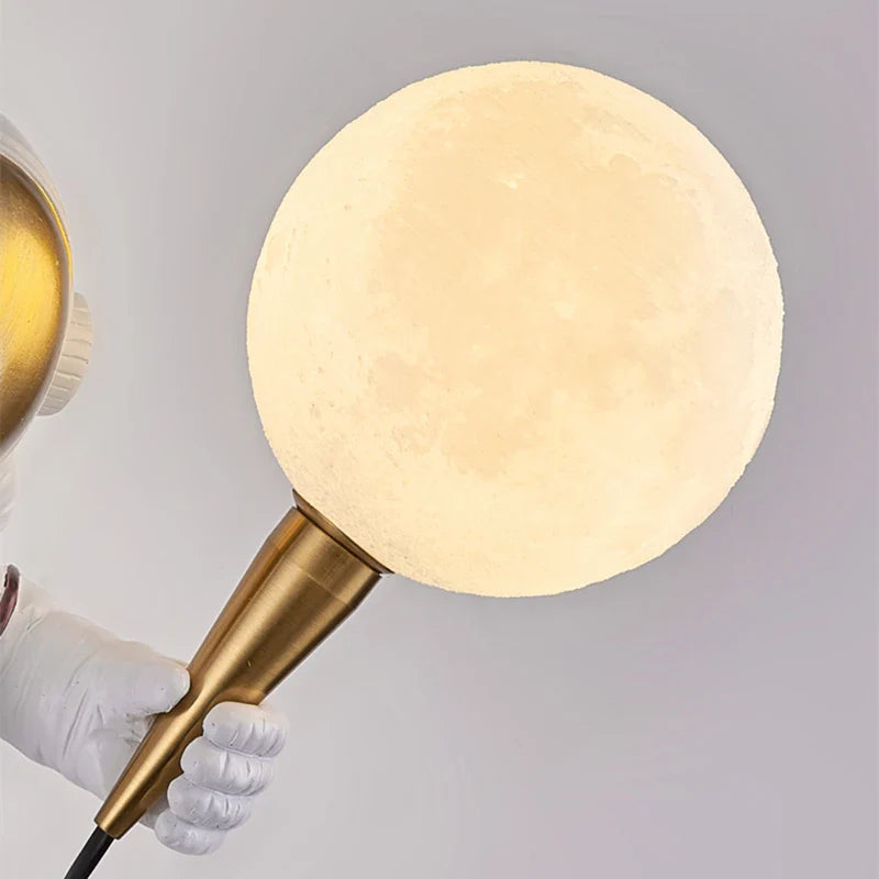 Light My House Astronaut LED Wall Light | Plug-In Moon Globe Lamp