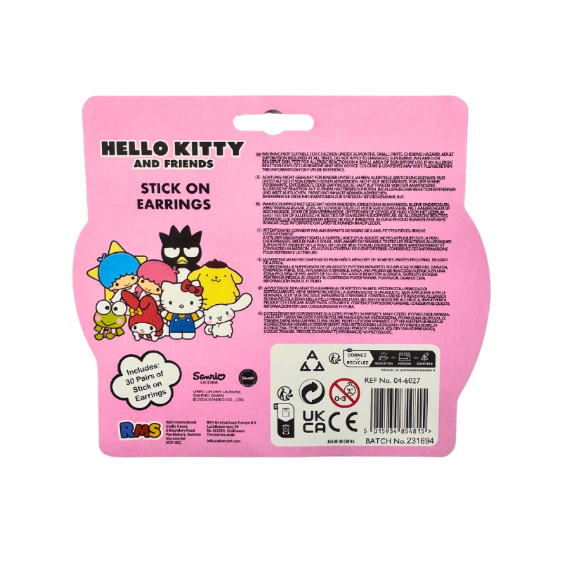 Hello Kitty Stick-On Earrings | Kids Non-Pierced Jewelry by PoundFun