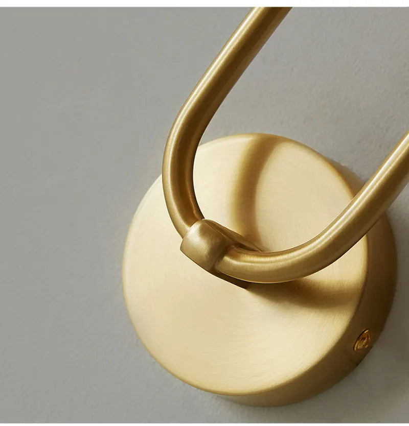 Modern Brass & Black LED Wall Lamp – Double Light Wall Sconce