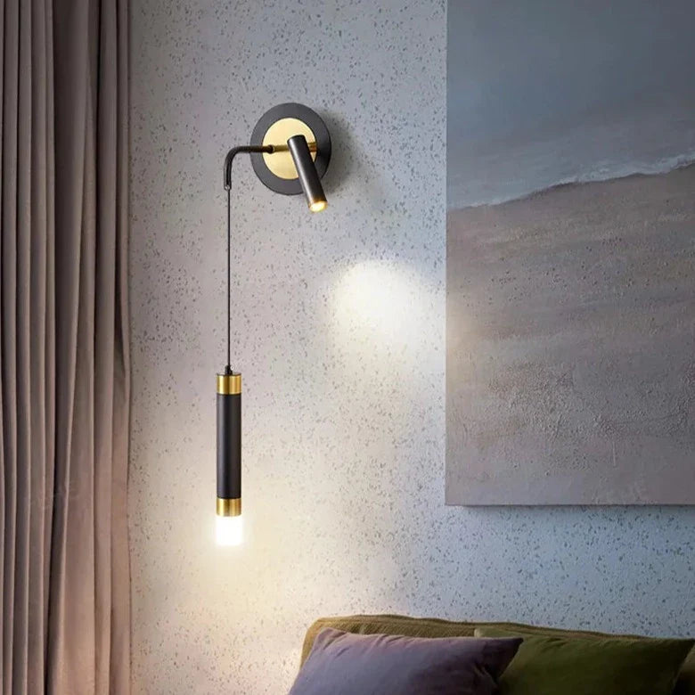 Light My House Gold LED Wall Lamp with Reading Light | Modern Sconce