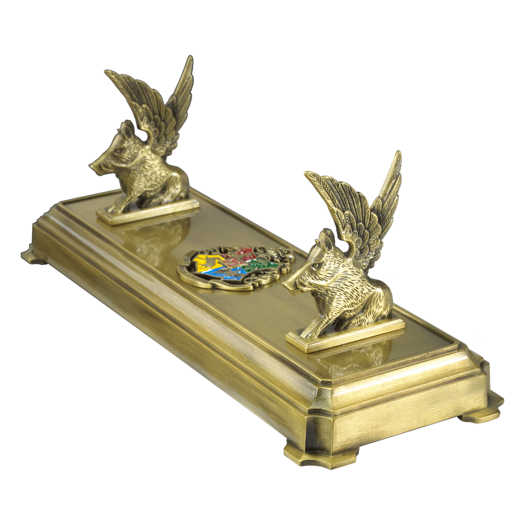 Harry Potter Hogwarts Wand Stand – Noble Collection Gold Metal Display