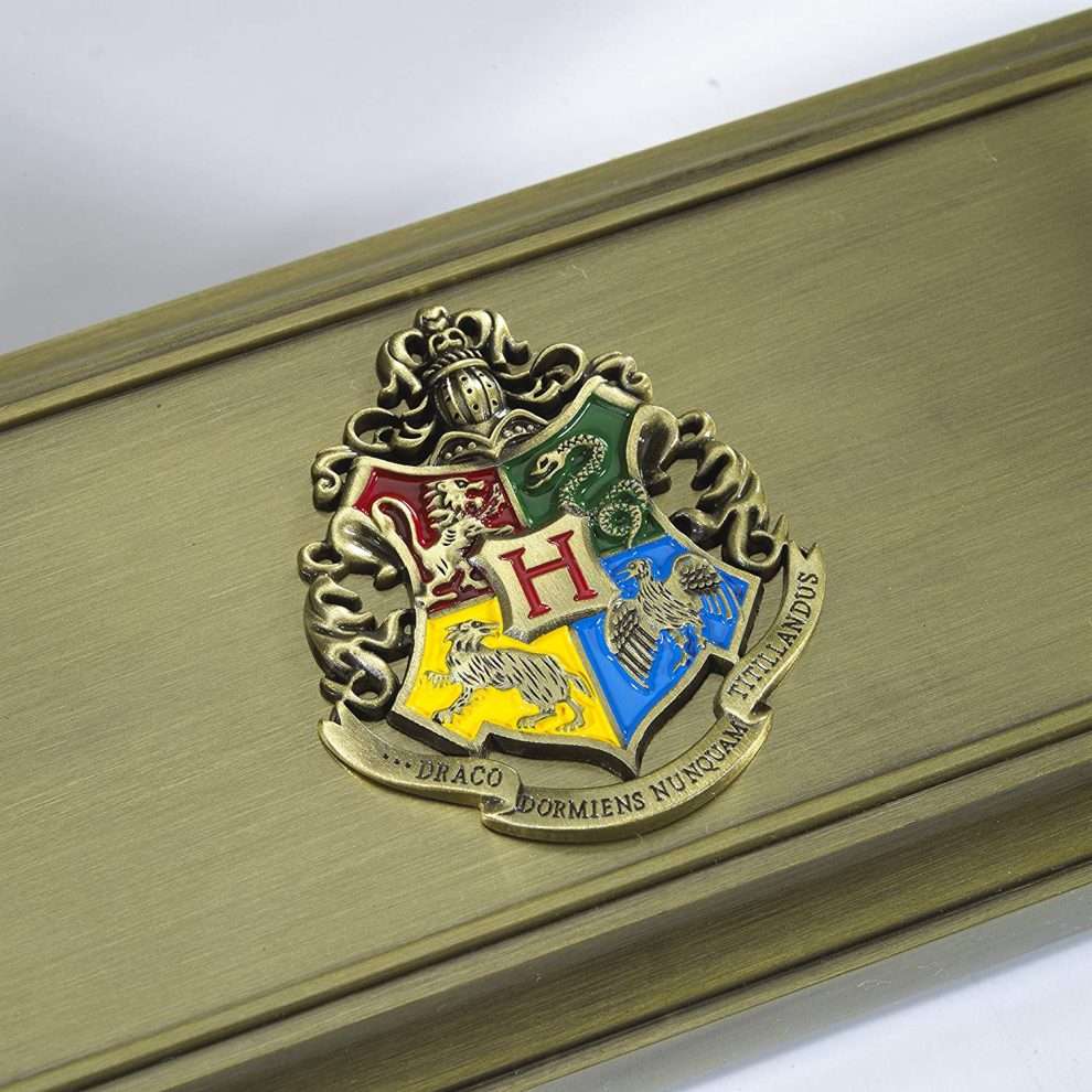 Harry Potter Hogwarts Wand Stand – Noble Collection Gold Metal Display