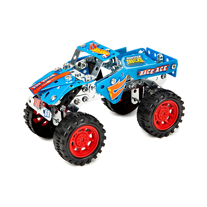 Hot Wheels Metal Tech Kits Monster Truck - STEM Building Toy Set