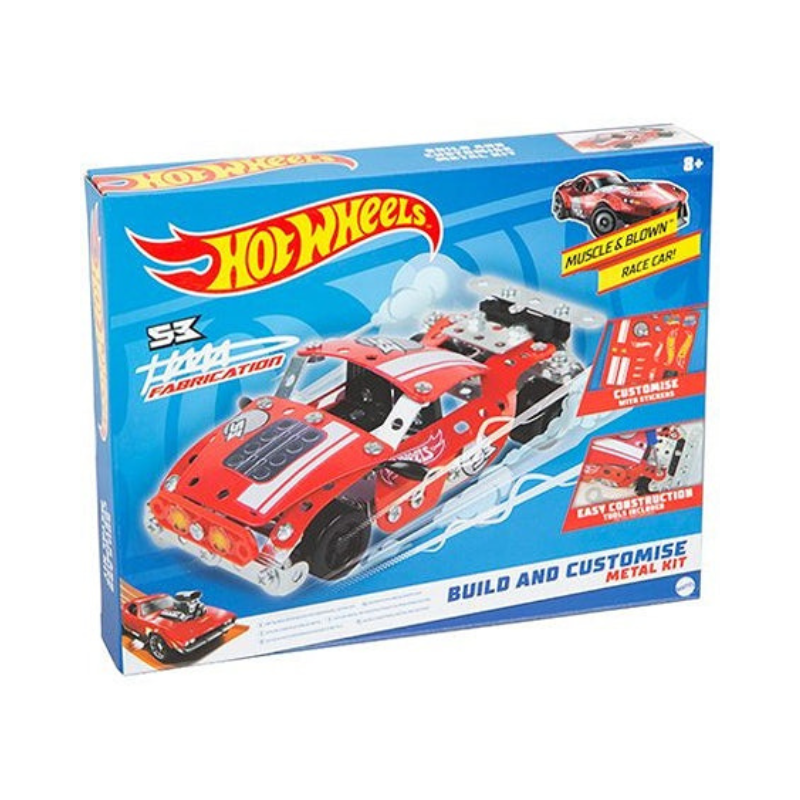 Hot Wheels Metal Tech Kits Race Car – STEM Building Model Toy Kit