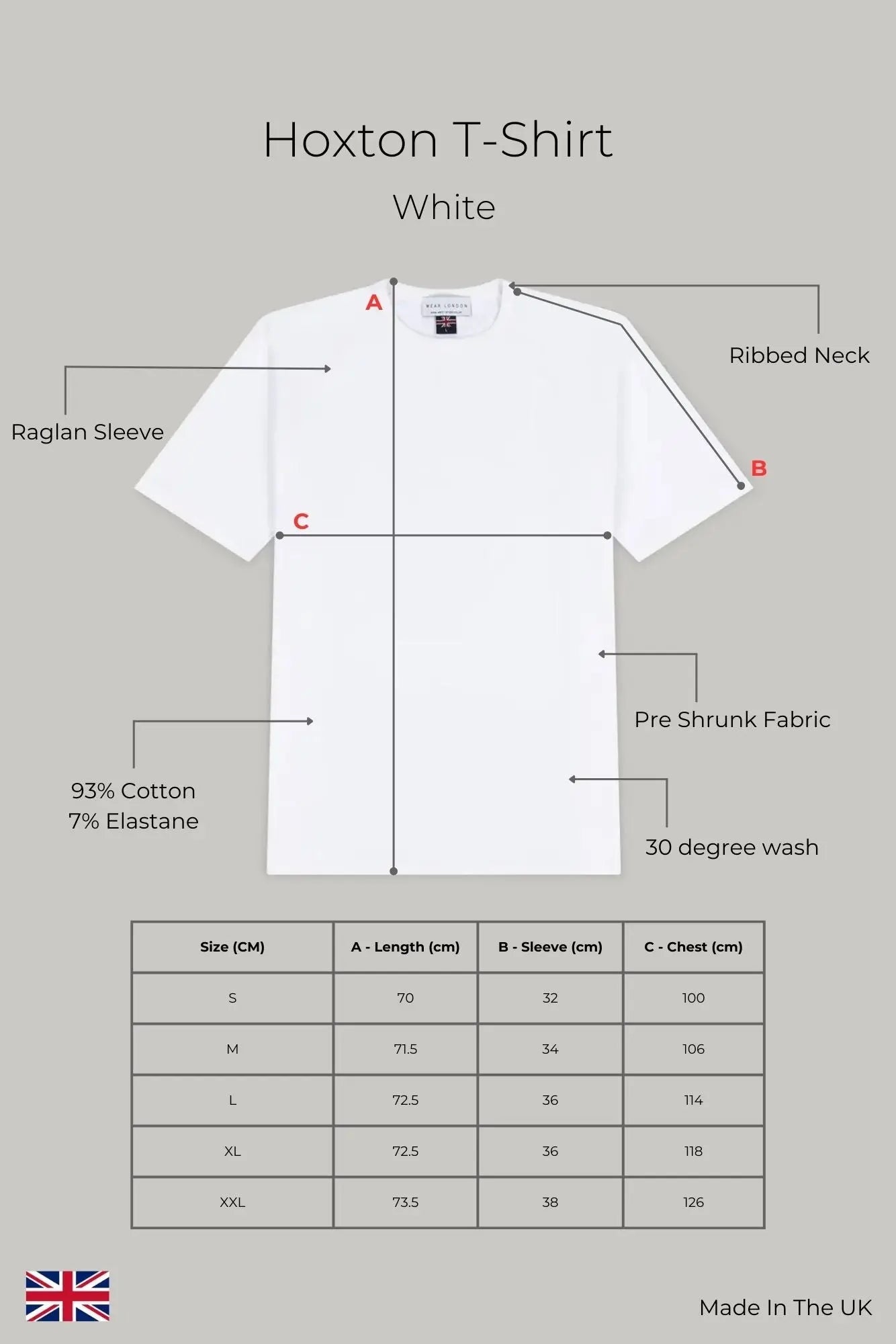 Hoxton Raglan Sleeve Fitted T-shirt - White