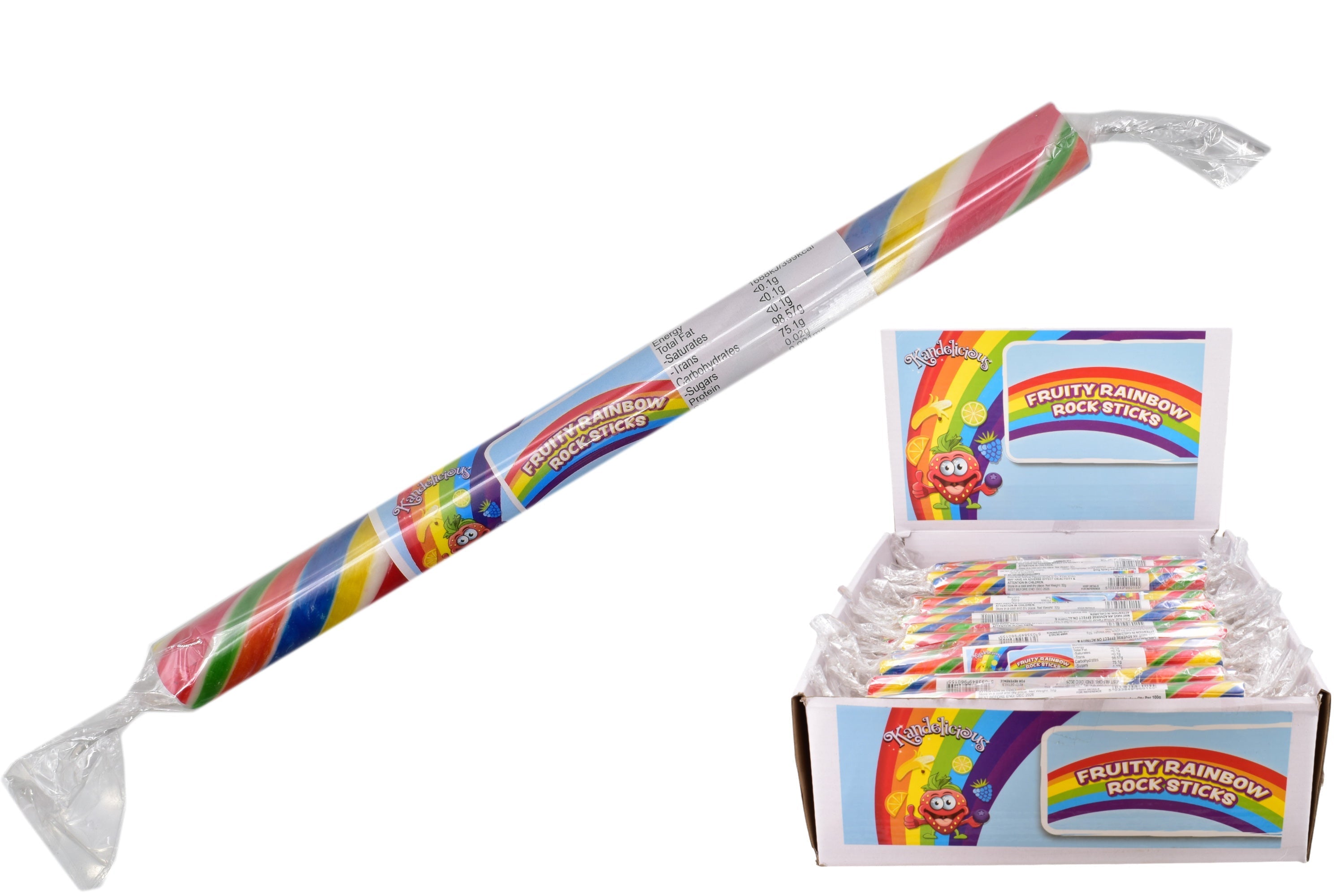 Snaps Fruity Rainbow Rock Stick – Gourmet Fruit Flavoured Rock Candy