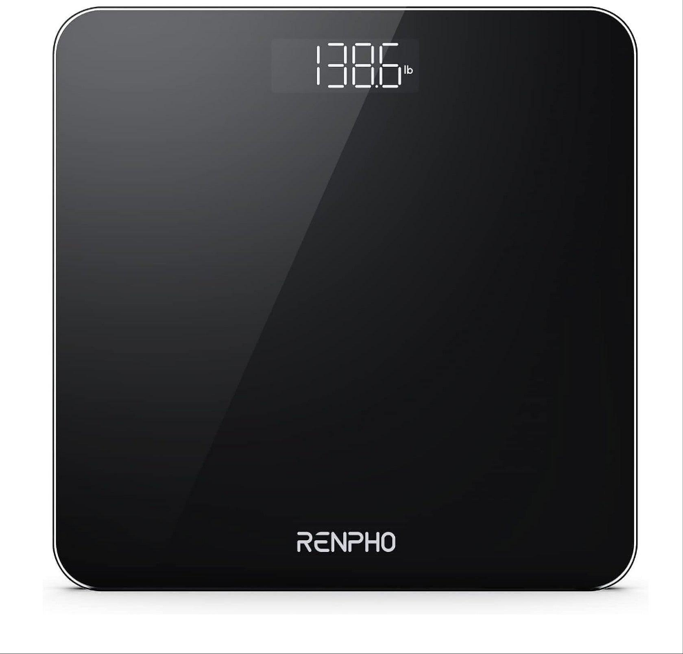 RENPHO Digital Bathroom Scale – High Precision Body Weight, Black Glass