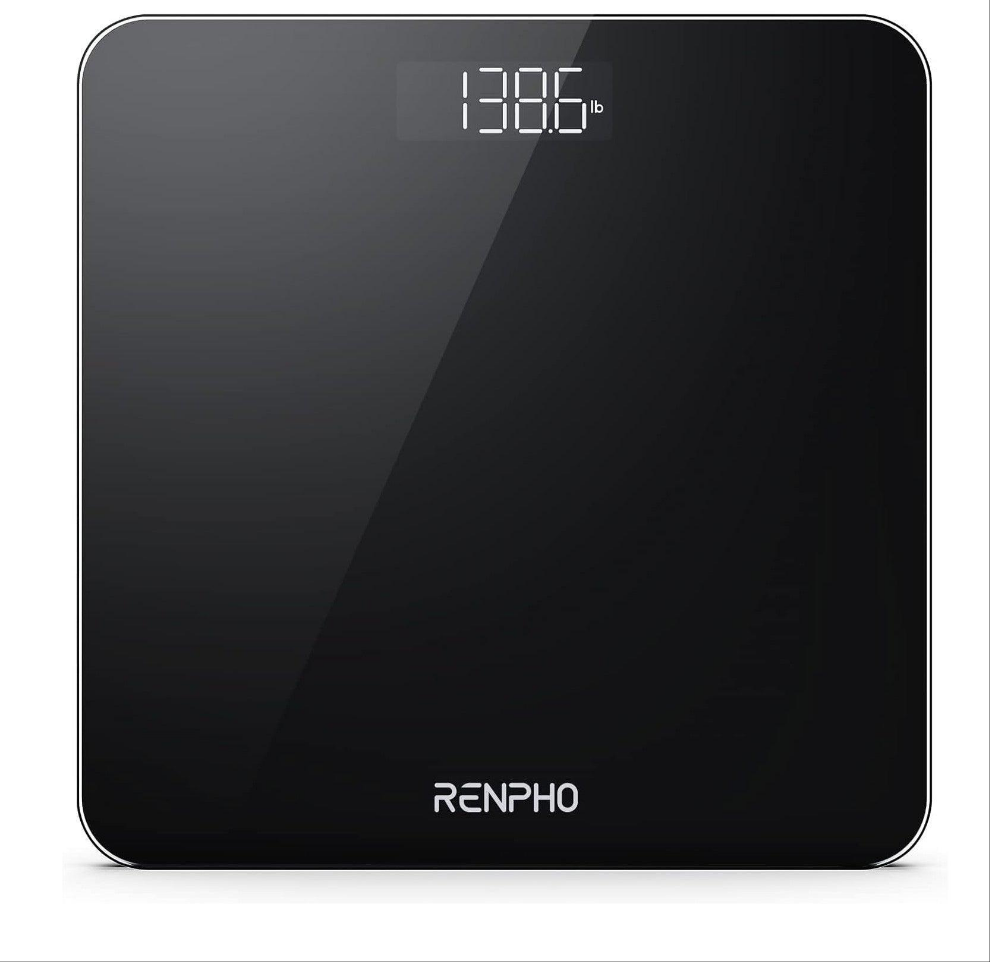 RENPHO Digital Bathroom Scale – High Precision Body Weight, Black Glass